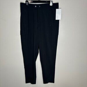 Athleta Uptown Ankle Pants Size 10 Black High Rise Stretch Cargo Travel NWT